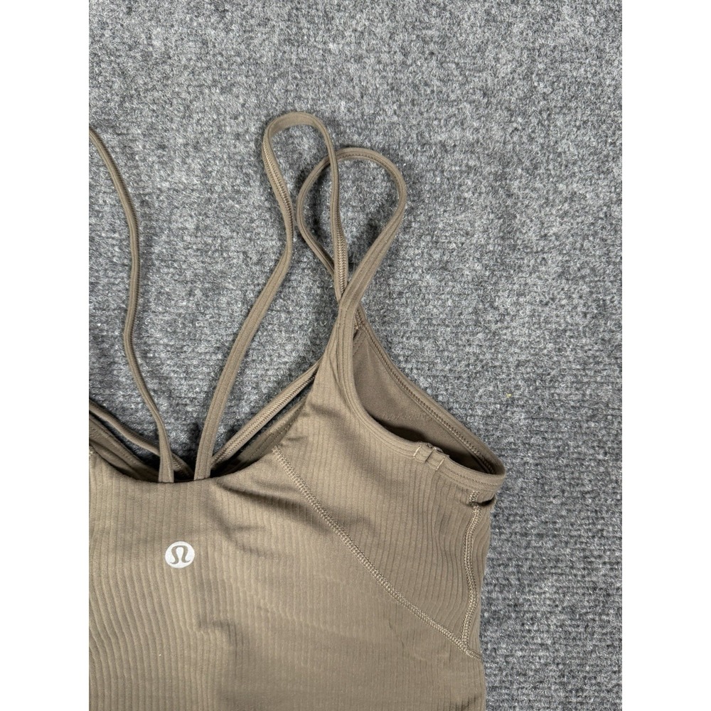 Lululemon Tank Top Womens 2 Nomad Brown Align Ribbed Strappy Cropped Athletic - Picture 10 of 16